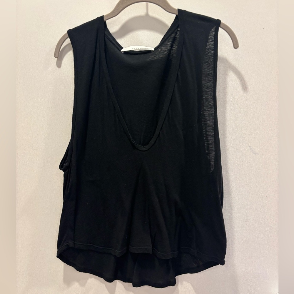 STILLWATER Black V Neck Tank, Size S, Excellent Condition